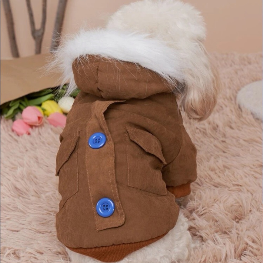 Button Decor Pet Coat